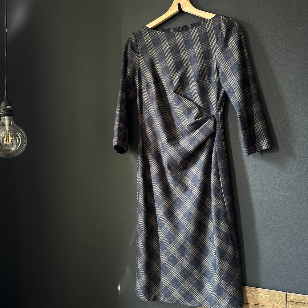 Weekend Max Mara Loretta Plaid Wool Dress Size 4 - Picture 9 of 10